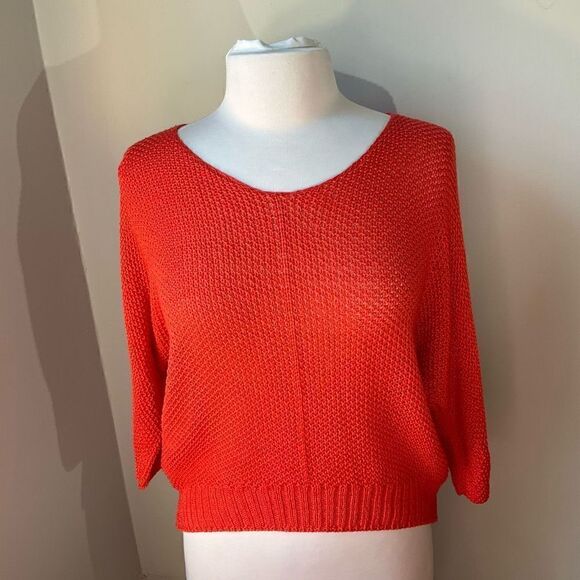 Carina Ricci Dolman Sleeve, Cropped Open Knit Sweater. Made in Italy, Small. - Picture 8 of 16